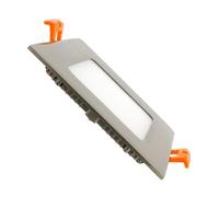 Dalle LED 6W Carrée Extra-Plate Coupe 105x105 mm Argentée 4000K Blanc neutr