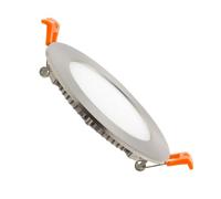 LEDKIA LIGHTING Dalle LED 6W Ronde Extra-Plate Coupe Ø 110 mm Argentée 4000K Blanc neutre