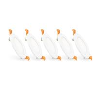 LEDKIA LIGHTING Dalle LED 6W Ronde SuperSlim Coupe Ø 110 mm (Pack 5) 5000K Blanc froid