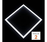 Dalle LED Cadre Lumineux CCT 60x60 40W - 3000K/4200K/6400K - Pack de 2