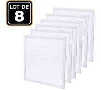 Dalle LED - EUROPALAMP - 600x600 40W (pack 8) - Blanc neutre 4000K - 3600 lm - Ultra-fin blanc laqué