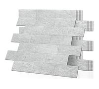 Dalle Plaque PVC Credence Adhesive pour Cuisine Carreaux Adhesif Panneau Mural Gris(10-Pièces,30.5x 30.5cm) Gris 10