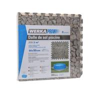 Dalle pour piscine imprimé galet 50x50cm 1cm épaisseur 8 pièces WERKA PRO