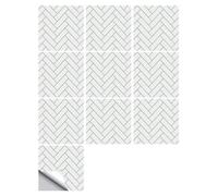 Dalle Pvc Adhesive Murale, Stickers Carrelage Cuisine, Carreaux Adhesif Salle de Bain, Imperméables à l'épreuve de l'huile Autocollants Décoratifs Mural Peel and Stick, 15x15 cm, 20 Pieces