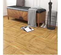 Dalle PVC Adhesive Sol Bois Effect Marron Cuisine Antidérapant 30x30cm 3Pièces PVC Sol Carrelage Dalle Adhesive Bois 3
