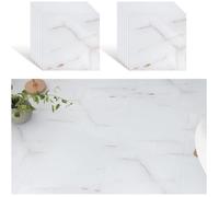 Dalle PVC Adhesive Sol Marbre Blanc Doré Carrelage Adhesif Sol Adhesif Salon 12 Pièces Carreaux 30 cm × 30 cm 12 Pièces STICKERS