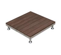 Dalle WPC Surélevée Réglable, Plateforme Composite Modulaire | Kit Terrasse Flottante Conception Isolation Humidité Montage Facile Cour Camping Parc Terrasse Extérieure(Teak)