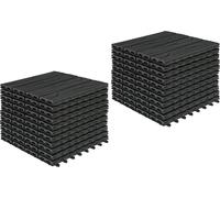 Dalles de balcon Rootz WPC - Dalles de terrasse aspect bois - Revêtement de terrasse en composite - Résistantes et durables, antidérapantes, faciles à poser - 30 cm x 30 cm par dalle