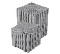 Dalles de drainage modulaires - Dalles de sol à clipser - 30,5 x 30,5 cm - Lot de 50 - Antidérapantes - Perméables - PVC souple - Salle de bain - Gris