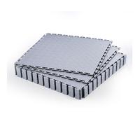 VEVOR Dalles de Garage Emboîtables, Lot de 16, Revêtement de Sol Garage Modulaire 513 x 513 x 5 mm, Tapis Antidérapants PVC pour Garages, Atelier de Réparation, Entrepôt, Local à Outils, Gris Clair