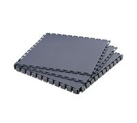 Dalles de Garage Emboîtables-VEVOR-Lot de 8-Revêtement de Sol Garage Modulaire-Tapis Antidérapants en PVC-Gris Graphite
