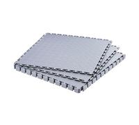 Dalles de Garage Emboîtables-VEVOR-Lot de 8-Revêtement de Sol Garage Modulaire-Tapis Antidérapants en PVC-Gris Clair