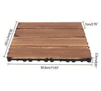 Dalles de jardin - Dalles pour terrasse - Revêtements de sol pour balcon - Dalles clipsables - Revêtements de sol imitation bois en plastique