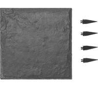 Dalles de jardin et dalles de trottoir - Lot de 16 pièces - 39,5 x 39,5 cm - Avec piquets - Plastique PC+ABS - Aspect pierre - Pour pelouse et terrasse - Gris