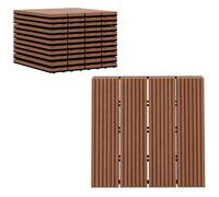 Dalles de jardin - Outsunny - lot de 11 - antidérapants et résistants aux intempéries - en HDPE - 30 x 30 x 2,2 cm - marron clair