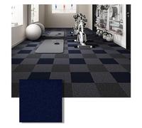 Dalles de moquette autocollantes, Carrelage de sol auto-adhésif antidérapant, multicolore, 1x1 cm, 9/12/15 pièces, for la maison(12 * 12in Dark Blue)