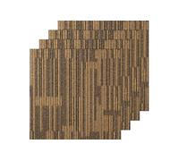 Dalles De Moquette Tapis De Sol Carré Rembourré Marron Mélangé 50x50cm 12PCS