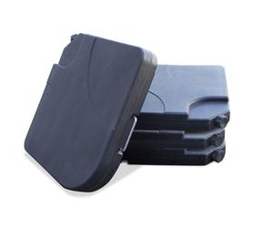 Dalles de parasol - DCB GARDEN - Lot de 4 - Poignées rétractables - Gris anthracite - L 50 x l 50 x H 7,5 cm