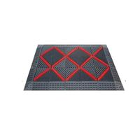 Dalles de pavage emboîtables, Carreaux De Paillasson À Brosse Verrouillage Ventilé Multicolore 23x35 Pouces Paquet 15