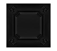 Dalles de Plafond PVC Carreaux de plafond suspendu | Panneaux de lambris 24x24 pouces, paquet de 12 à coller(Black)