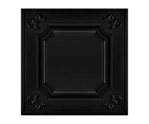 Dalles de Plafond PVC Carreaux de plafond suspendu | Panneaux de lambris 24x24 pouces, paquet de 12 à coller(Black)