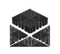 VEVOR Dalles de Sol Clipsables pour Garage, Lot de 12, Tapis de Drainage Modulaire en PP, Système d'Emboîtement Antidérapant, pour Terrasse, Jardin, Balcon, Piscine, Spa, Sous-sol, 310x310 mm, Noir