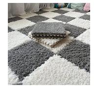 Dalles de Sol emboîtables en Mousse Peluche Douce, 50 pièces, 30 x 30 cm, | Dalles de moquette carrées et moelleuses à emboîter pour la maison, la salle de jeux et les espaces d'escalade ; tapis de jeu