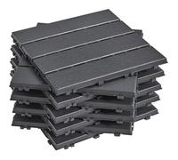 Dalles de sol extérieures - SoBuy - Lot de 30 pièces - Assemblage rapide sans colle - Motif bois antidérapant