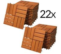 Dalles de terrasse bois d’acacia certifié FSC® 2m² dalle acacia mosaïque 30x30cm système de clips dalle découpe possible