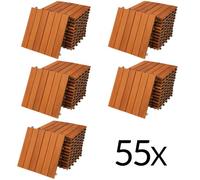 Dalles de terrasse bois d’acacia certifié FSC® 5m² dalle 30x30cm système de clips dalle découpe possible dalle de jardin