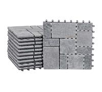 Dalles de terrasse clipsables dalles de sol balcon terrasse en pierre naturelle avec base plastique 11 dalles 30x30 cm 1 m² gris f