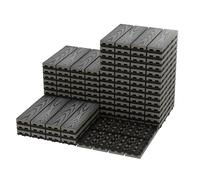 Dalles de terrasse clipsables en composite imitation bois,30 * 30cm Étanches et antidérapantes Idéal étenduérieur/intérieur Pour balcon, jardin, piscine, patio (Gris, Lot de 27)