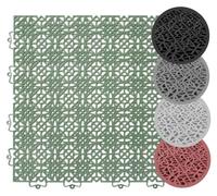 Dalles de terrasse clipsables, en plastique, 5 m², couleur verte