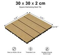 Dalles de terrasse - Dalles de sol extérieures clipsables - 22 pièces - 30 x 30 x 2 cm - Plastique PE - Étanches - Beige sable