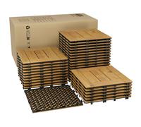 Dalles de terrasse emboîtables en bois d’acacia massif 30x30 cm - Antidérapantes, étanches, Vernis naturel 22pcs