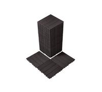 VEVOR Dalles de terrasse emboîtables Lot de 36 – Plastique imperméable 300×300 mm Marron foncé