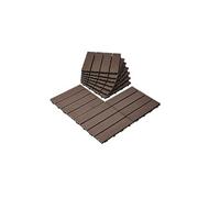 VEVOR Dalles de Terrasse Emboîtables, Lot de 10, Revêtement de Sol Plastique Bois WPC Imperméable, 300x300 mm, 9290 c㎡, Utilisation par Tous les Temps, pour Porche, Piscine, Balcon, Arrière-cour