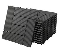 Dalles de terrasse en WPC, dimensions 30x30 cm, 33 pièces, surface de 3 m², couleur anthracite