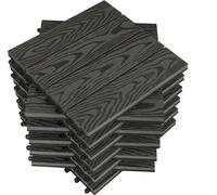 Dalles de terrasse Rootz en WPC - Dalles pour terrasses - Revêtement de sol d'extérieur - Résistantes et durables - Installation facile - Peu d'entretien - 30 cm x 30 cm x 1,8 cm