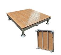 Dalles De Terrasse Surélevées De 33 X 33 Po, Composite Bois-plastique Imperméable, Couverture De Sol À Emboîter Extérieure Toutes Saisons, For Tentes Camping(Teak Wood)