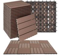Dalles de terrasse - TECTAKE - Lot de 22 dalles de terrasse TEGULAS en WPC aspect bois, 31 x 31 x 2,2 cm - Gris