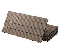 Dalles de terrasse WPC - Clipsables - Brun foncé - 60 x 30 cm - 12 pièces