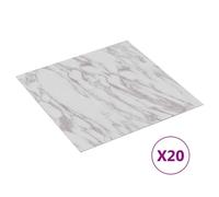 Dalles PVC adhésives - Lattes de revêtement de sol autocollantes 20 pcs - vidaXL - PVC - blanc et marron - 30,5 x 30,5 cm 5487720