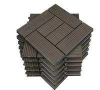 Dalles Rootz WPC à emboîtement - Revêtement de sol d'extérieur - Dalles de terrasse - Durables et résistantes aux intempéries - Installation facile - Élégantes et polyvalentes - 30 x 30 x 2 cm par dal