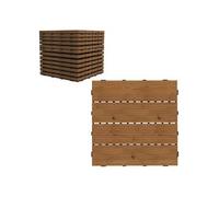 Dalles terrasse - caillebotis - lot de 12 pcs, max. 1,08 m²- clipsables, installation très simple - lamelles bois sapin pré-huilé