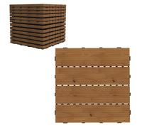 Dalles terrasse caillebotis - Outsunny - lot de 12 pcs surface max 1,08 m² emboîtables - polypropylène - 30 x 30 cm - anthracite