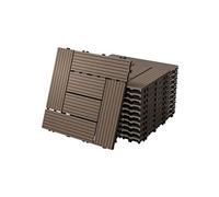 Dalles Terrasse Clipsables WPC 30x30 cm/11 pièces=1m² Marron Foncé Mosaïque