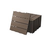 Dalles Terrasse Clipsables WPC 30x30 cm/44 pièces=4m² Marron Foncé Strié