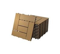 Dalles Terrasse Clipsables WPC 30x30 cm/44 pièces=4m² Teck Mosaïque Aspect