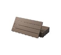 Dalles Terrasse Clipsables WPC 60x30 cm/24 pièces=4m² Marron Foncé Strié